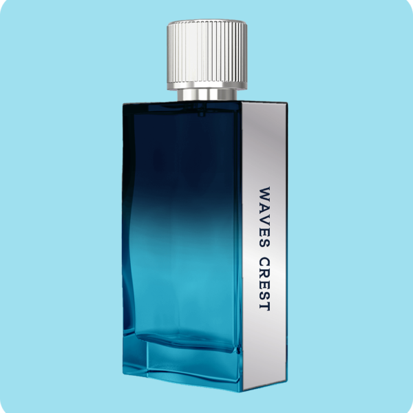 Waves Crest from signature by cybele 100ml side view on a blue background