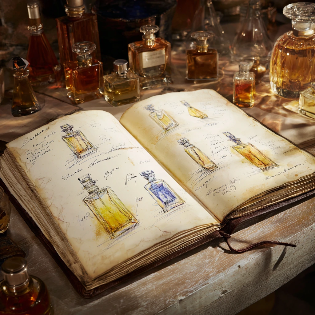 a sketchbook of Fragrance storytelling