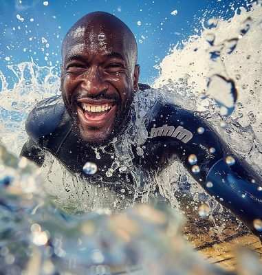 Nigerian man swimming