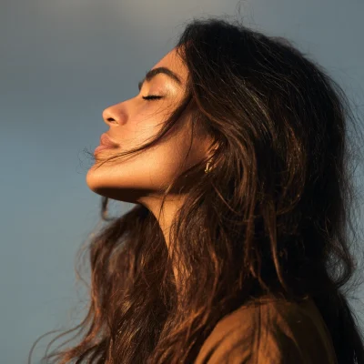 lady looking fresh after wearing citrus perfume